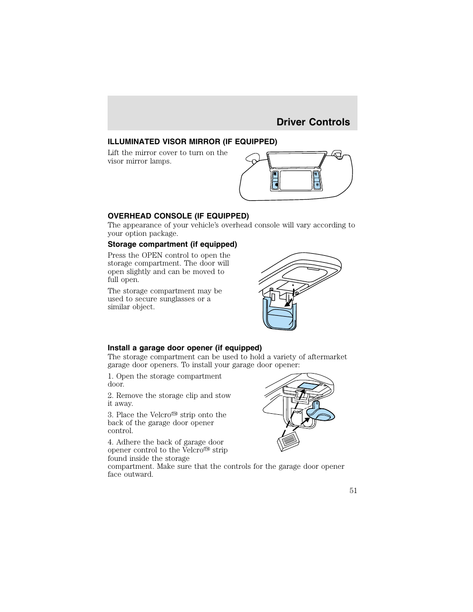 Driver controls | FORD 2003 F-550 v.2 User Manual | Page 51 / 280