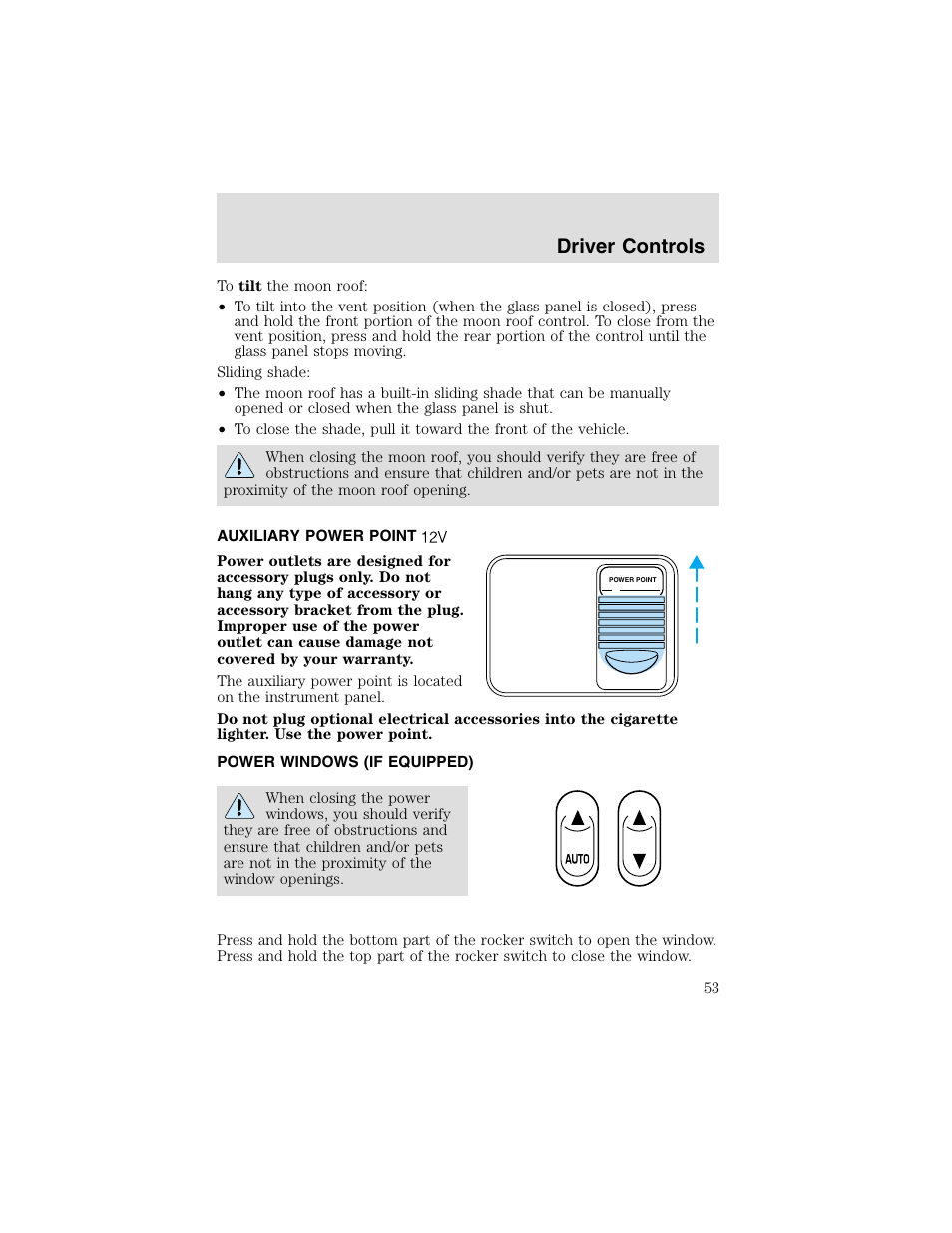 Driver controls | FORD 2003 F-550 v.2 User Manual | Page 53 / 280