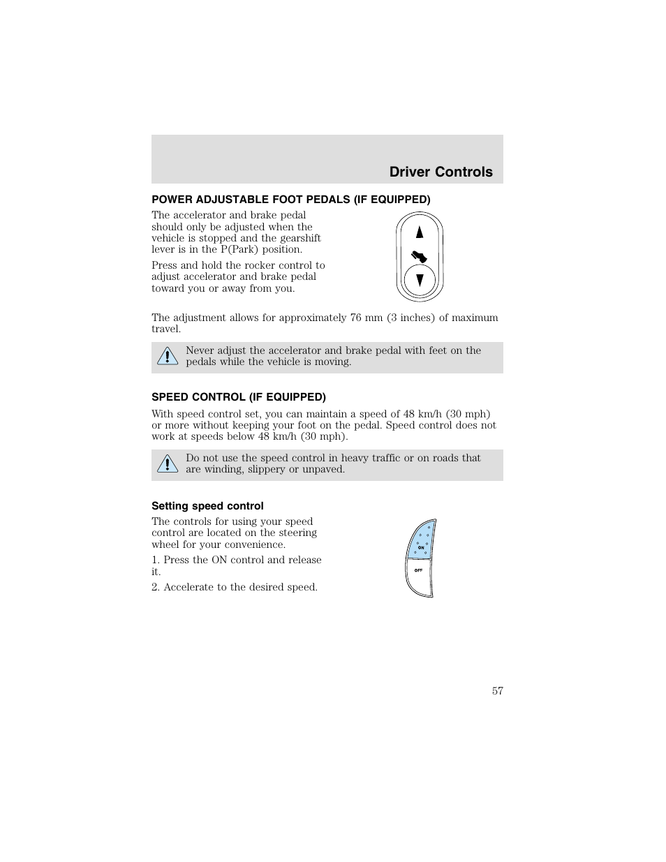 Driver controls | FORD 2003 F-550 v.2 User Manual | Page 57 / 280