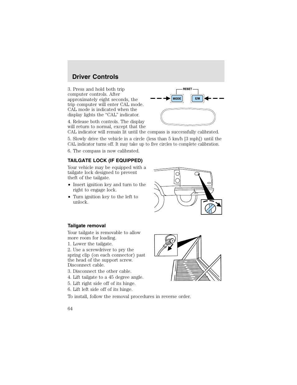 Driver controls | FORD 2003 F-550 v.2 User Manual | Page 64 / 280