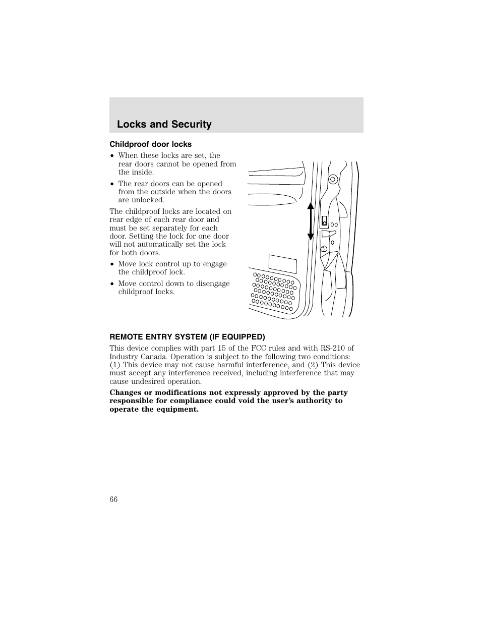 Locks and security | FORD 2003 F-550 v.2 User Manual | Page 66 / 280