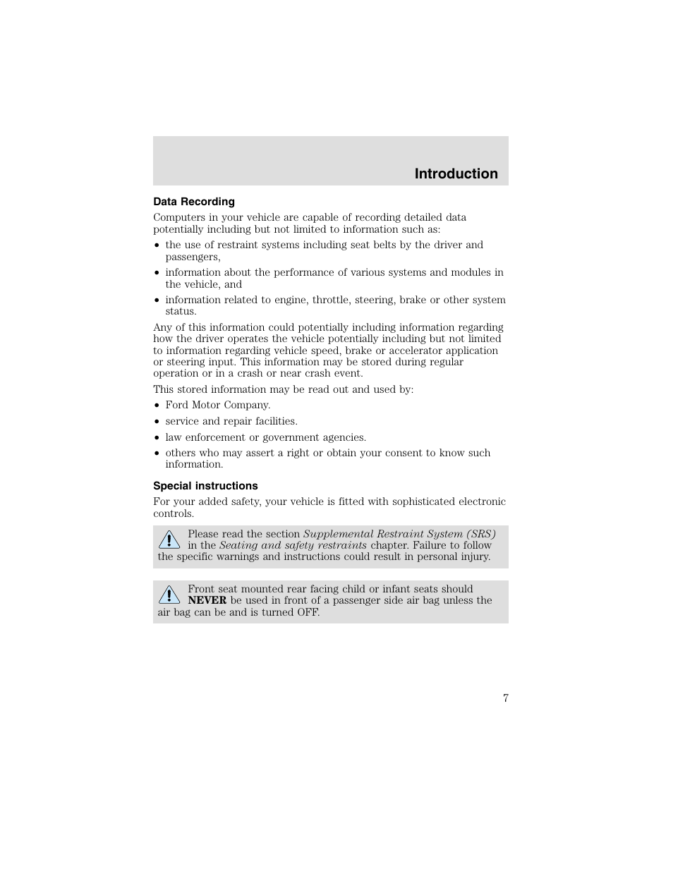 Introduction | FORD 2003 F-550 v.2 User Manual | Page 7 / 280