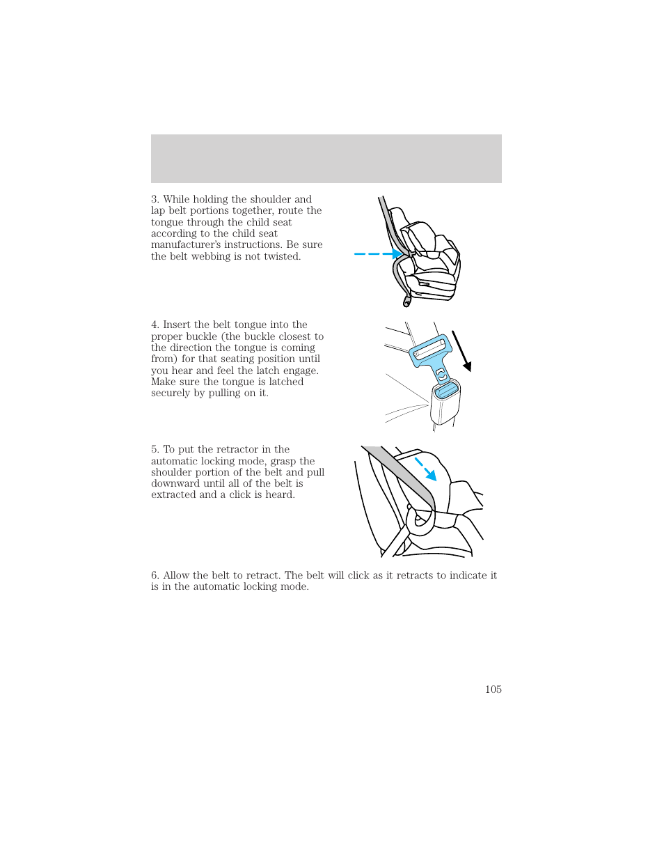 Seating and safety restraints | FORD 2003 F-550 v.3 User Manual | Page 105 / 280