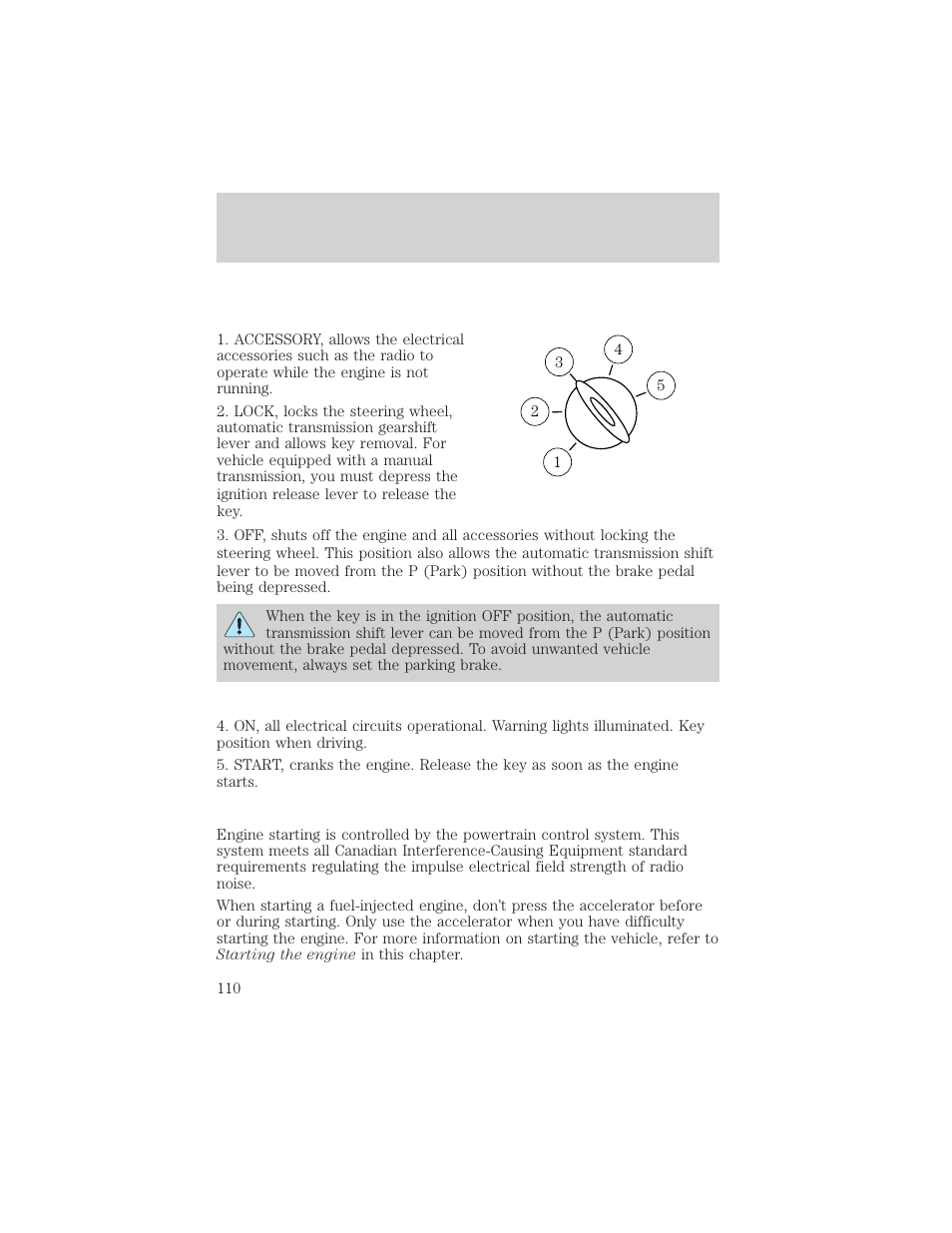 Driving | FORD 2003 F-550 v.3 User Manual | Page 110 / 280