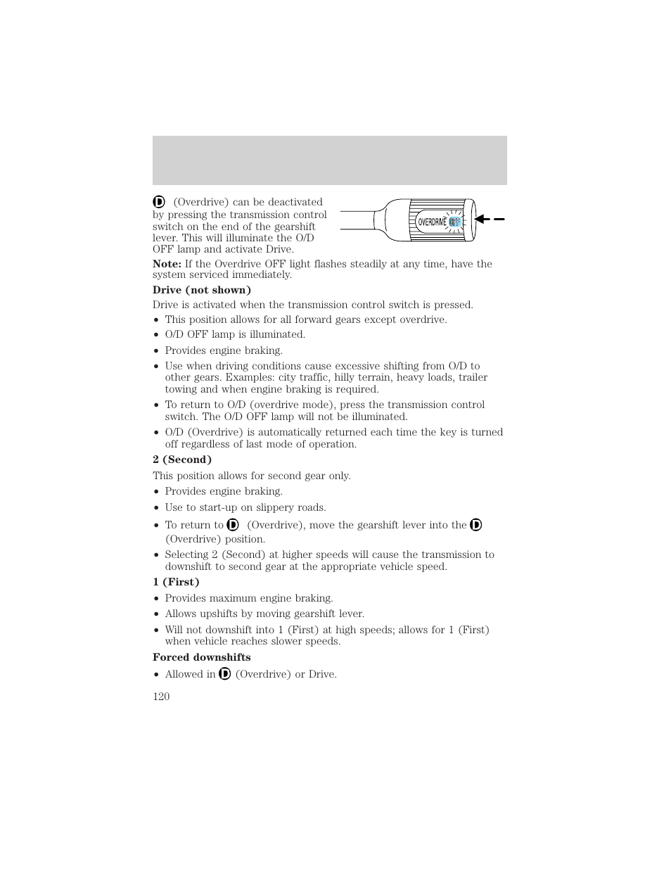 Driving | FORD 2003 F-550 v.3 User Manual | Page 120 / 280