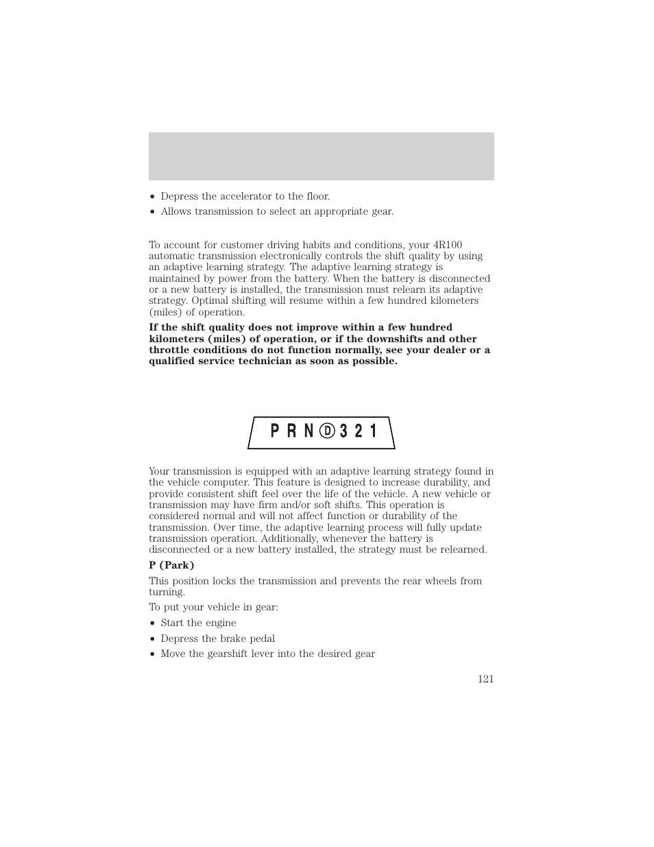 Driving | FORD 2003 F-550 v.3 User Manual | Page 121 / 280