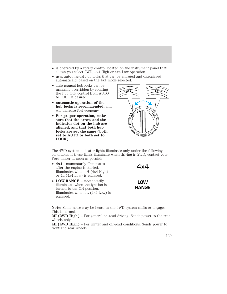 Driving | FORD 2003 F-550 v.3 User Manual | Page 129 / 280