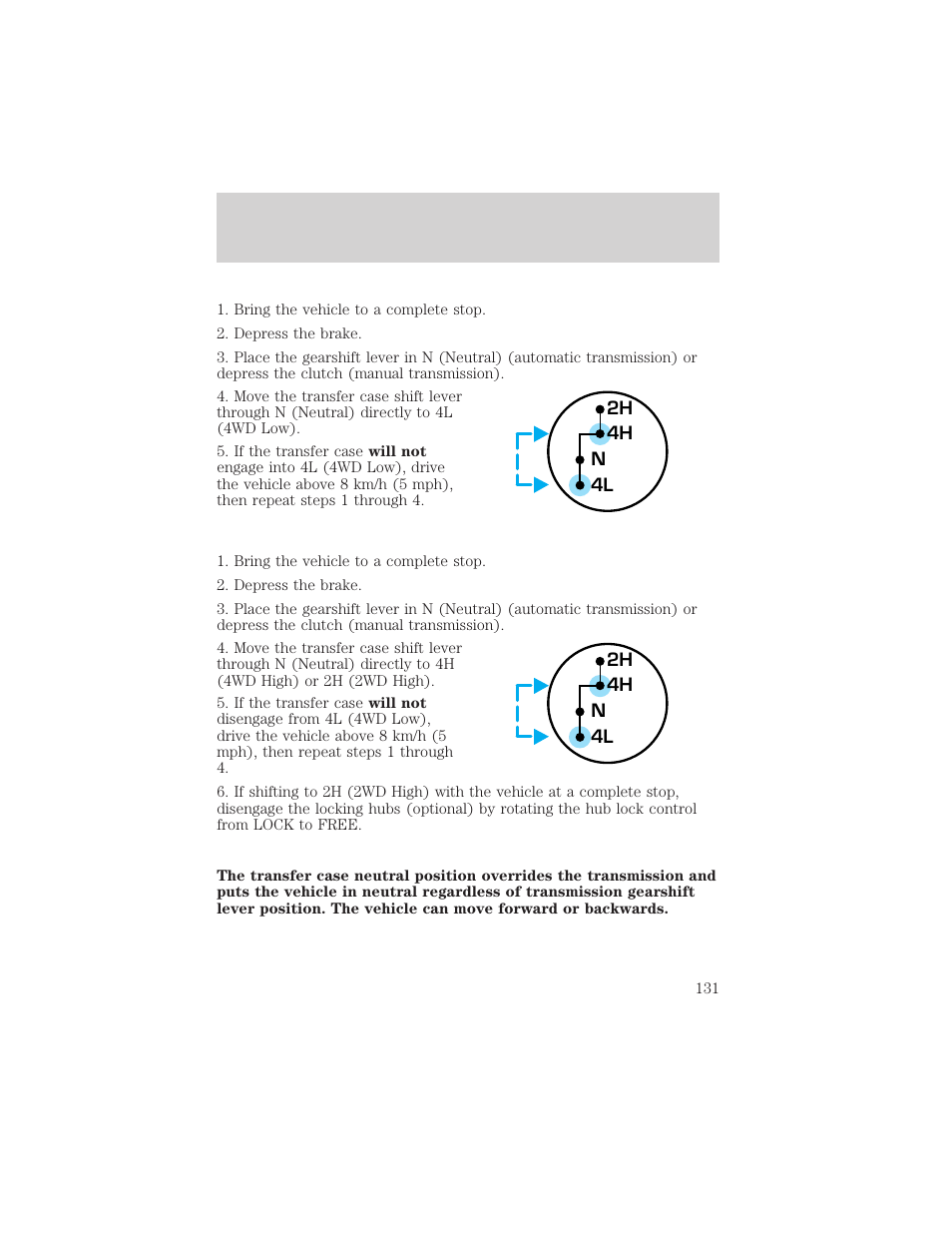 Driving | FORD 2003 F-550 v.3 User Manual | Page 131 / 280