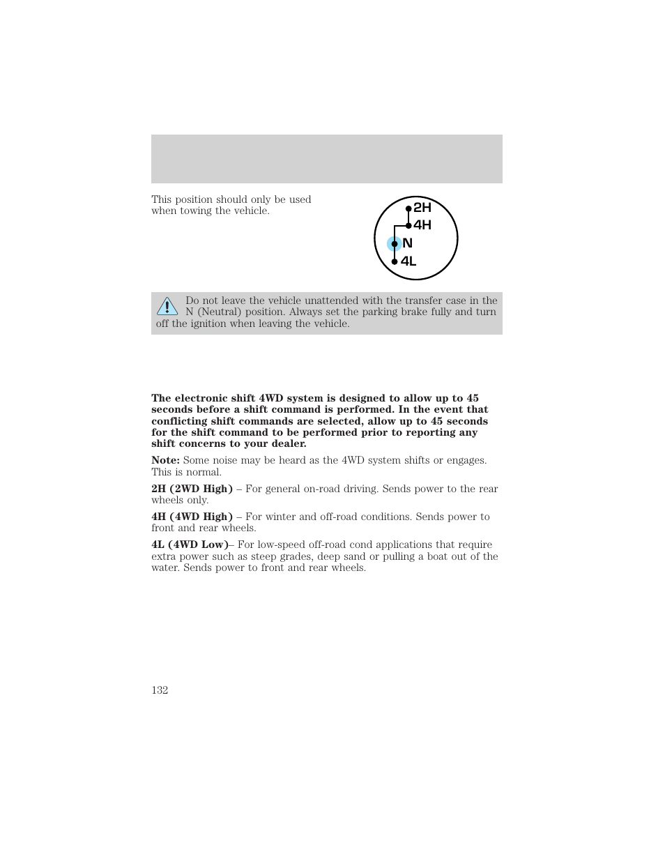 Driving | FORD 2003 F-550 v.3 User Manual | Page 132 / 280