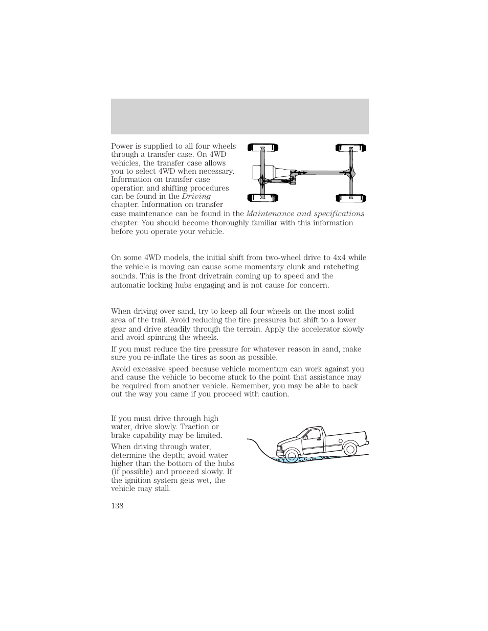 Driving | FORD 2003 F-550 v.3 User Manual | Page 138 / 280