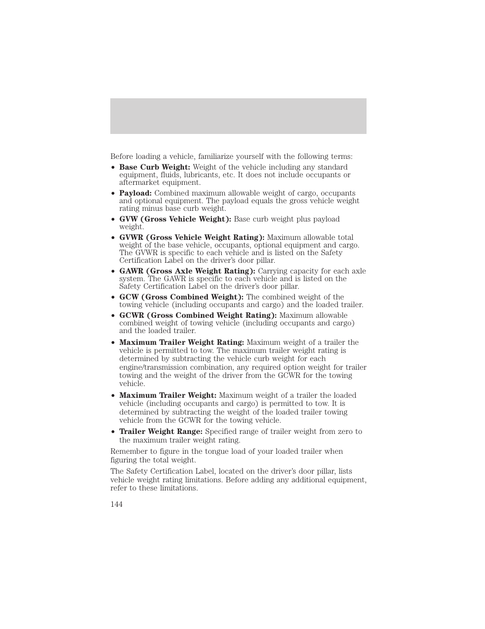 Driving | FORD 2003 F-550 v.3 User Manual | Page 144 / 280