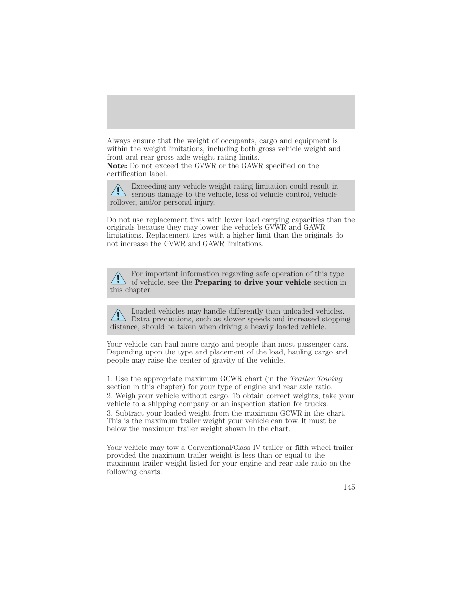Driving | FORD 2003 F-550 v.3 User Manual | Page 145 / 280