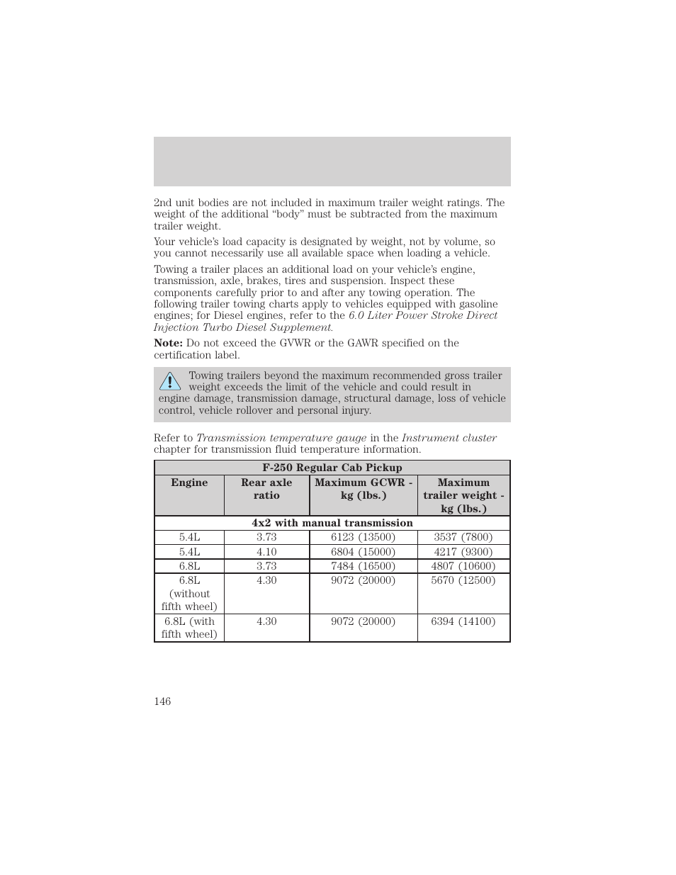 Driving | FORD 2003 F-550 v.3 User Manual | Page 146 / 280