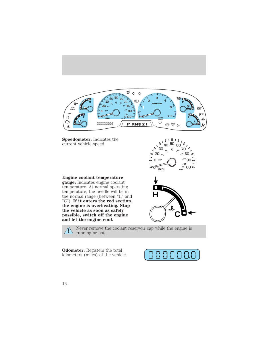 Instrument cluster | FORD 2003 F-550 v.3 User Manual | Page 16 / 280