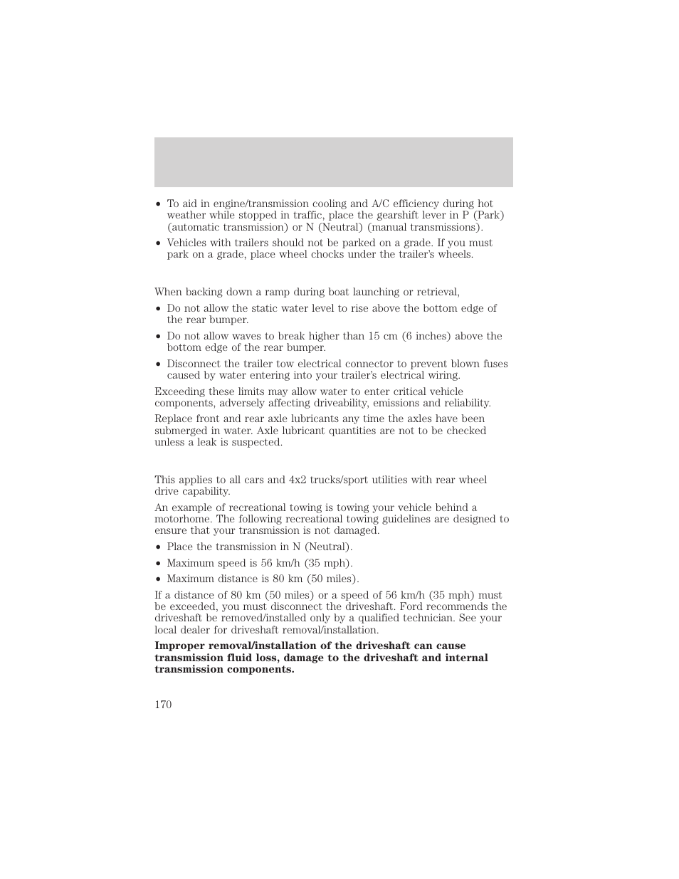 Driving | FORD 2003 F-550 v.3 User Manual | Page 170 / 280
