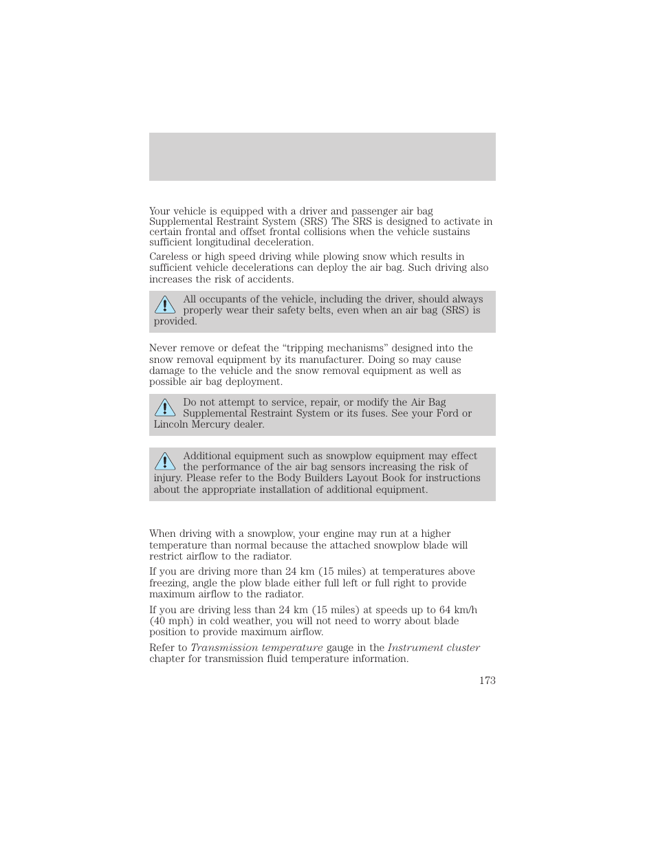 Driving | FORD 2003 F-550 v.3 User Manual | Page 173 / 280