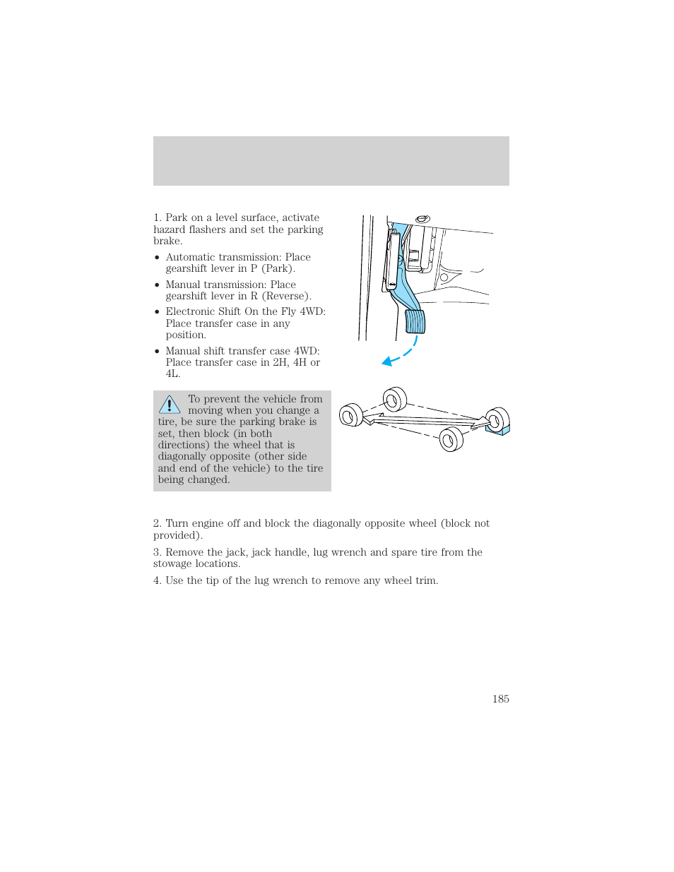 Roadside emergencies | FORD 2003 F-550 v.3 User Manual | Page 185 / 280