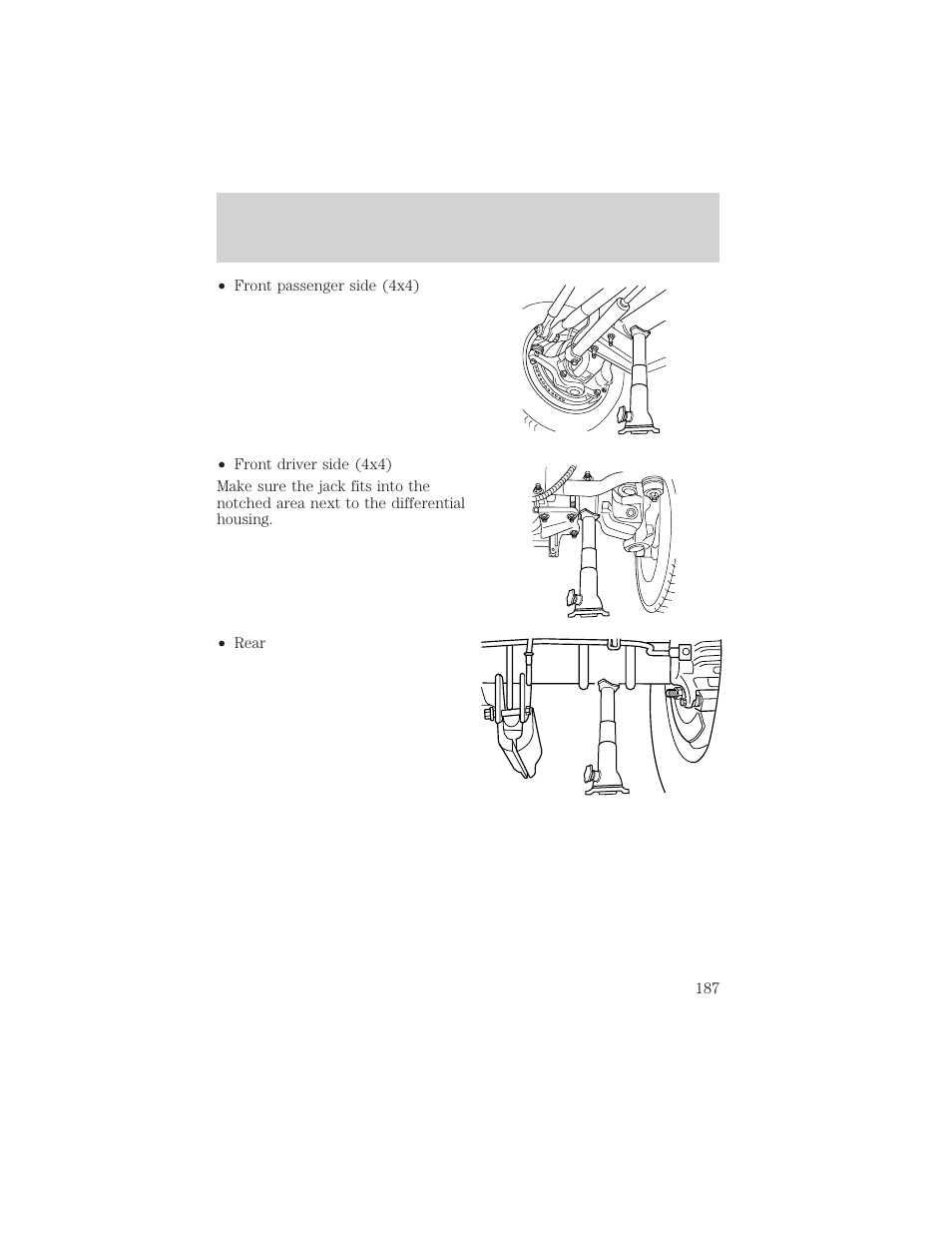Roadside emergencies | FORD 2003 F-550 v.3 User Manual | Page 187 / 280
