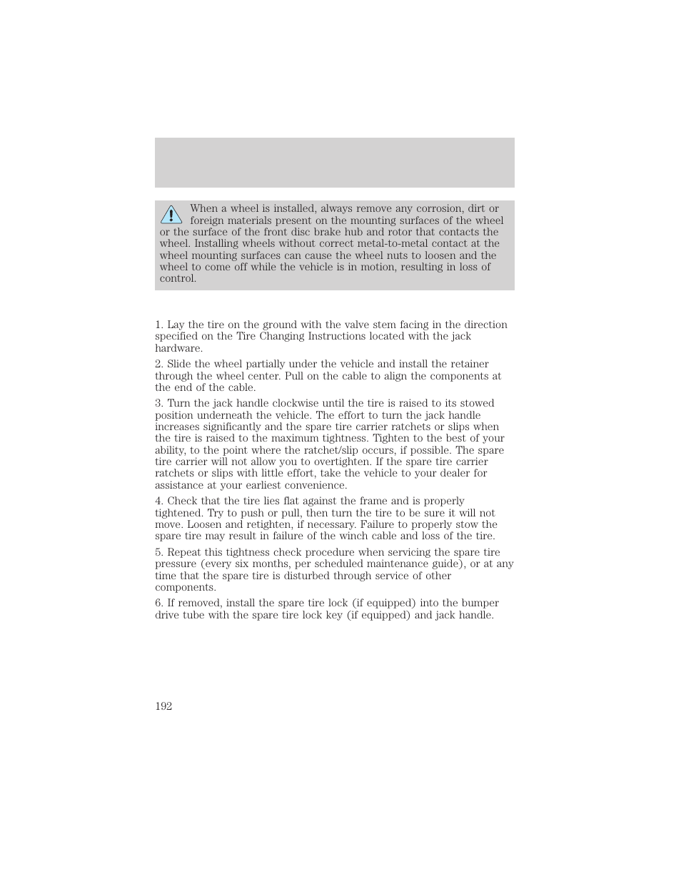 Roadside emergencies | FORD 2003 F-550 v.3 User Manual | Page 192 / 280