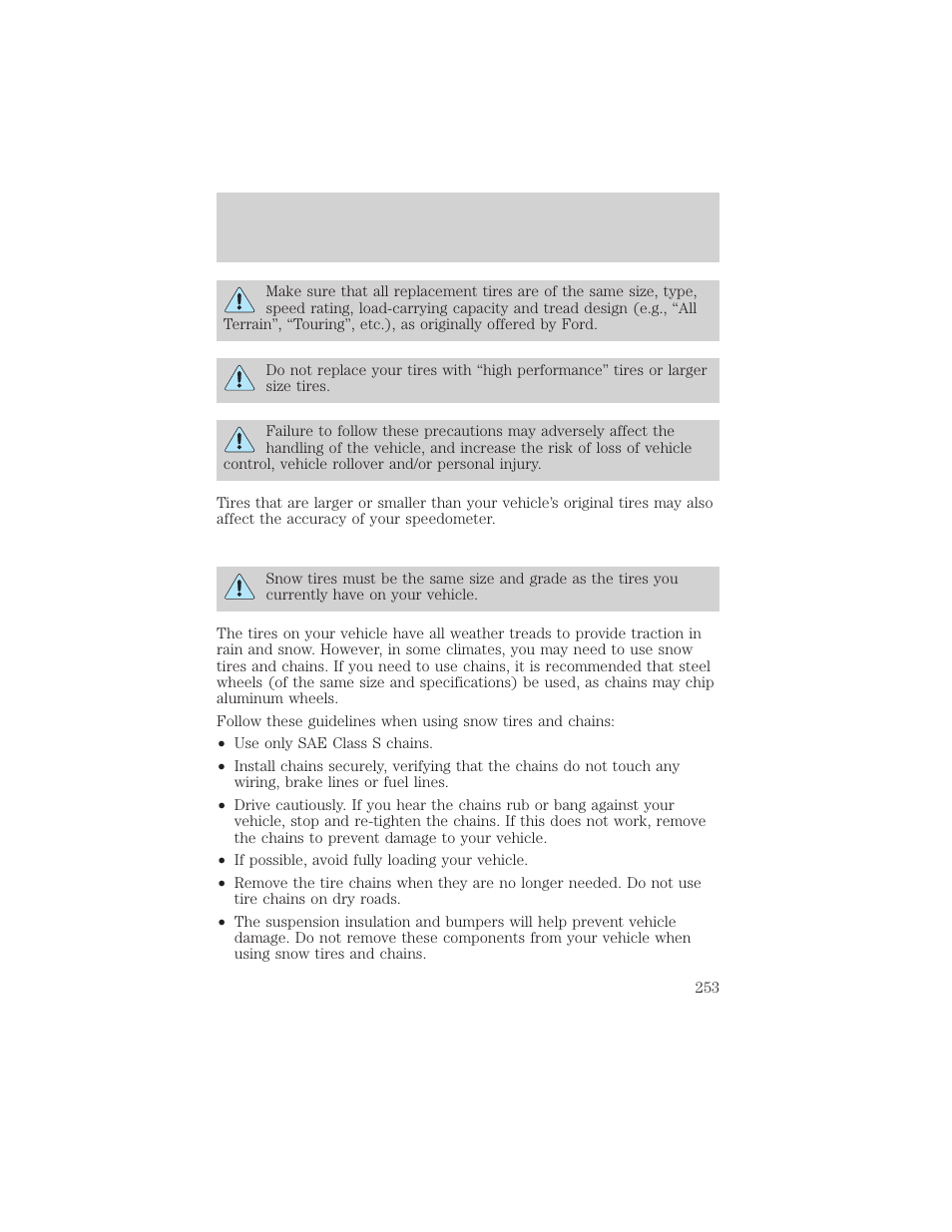 Maintenance and specifications | FORD 2003 F-550 v.3 User Manual | Page 253 / 280