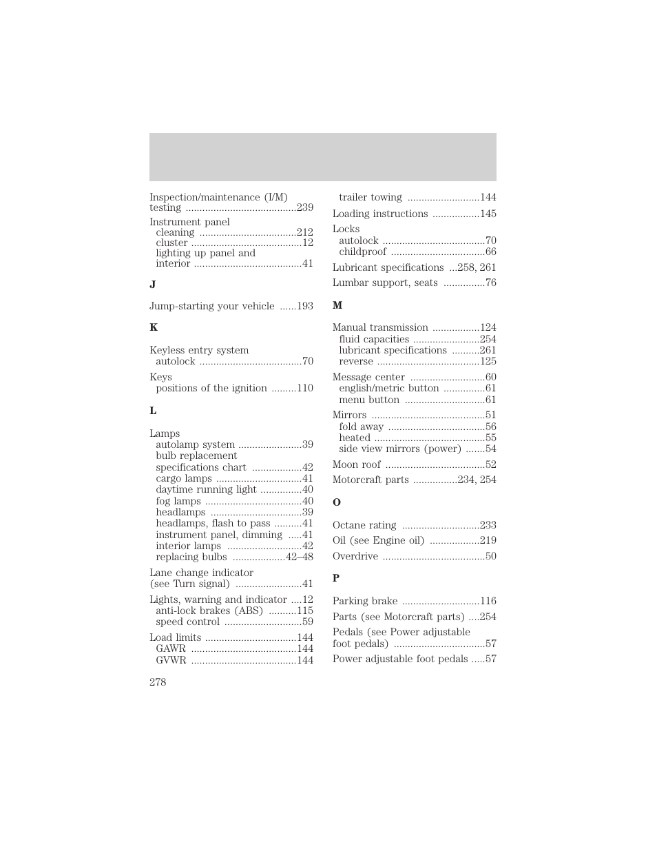Index | FORD 2003 F-550 v.3 User Manual | Page 278 / 280