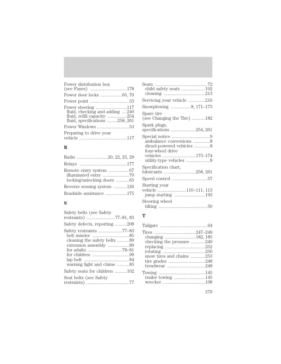Index | FORD 2003 F-550 v.3 User Manual | Page 279 / 280