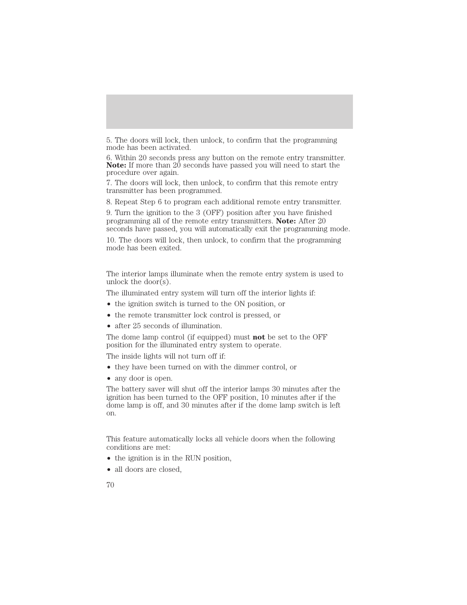 Locks and security | FORD 2003 F-550 v.3 User Manual | Page 70 / 280