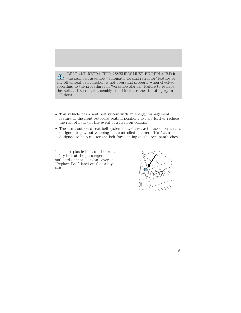 Seating and safety restraints | FORD 2003 F-550 v.3 User Manual | Page 81 / 280