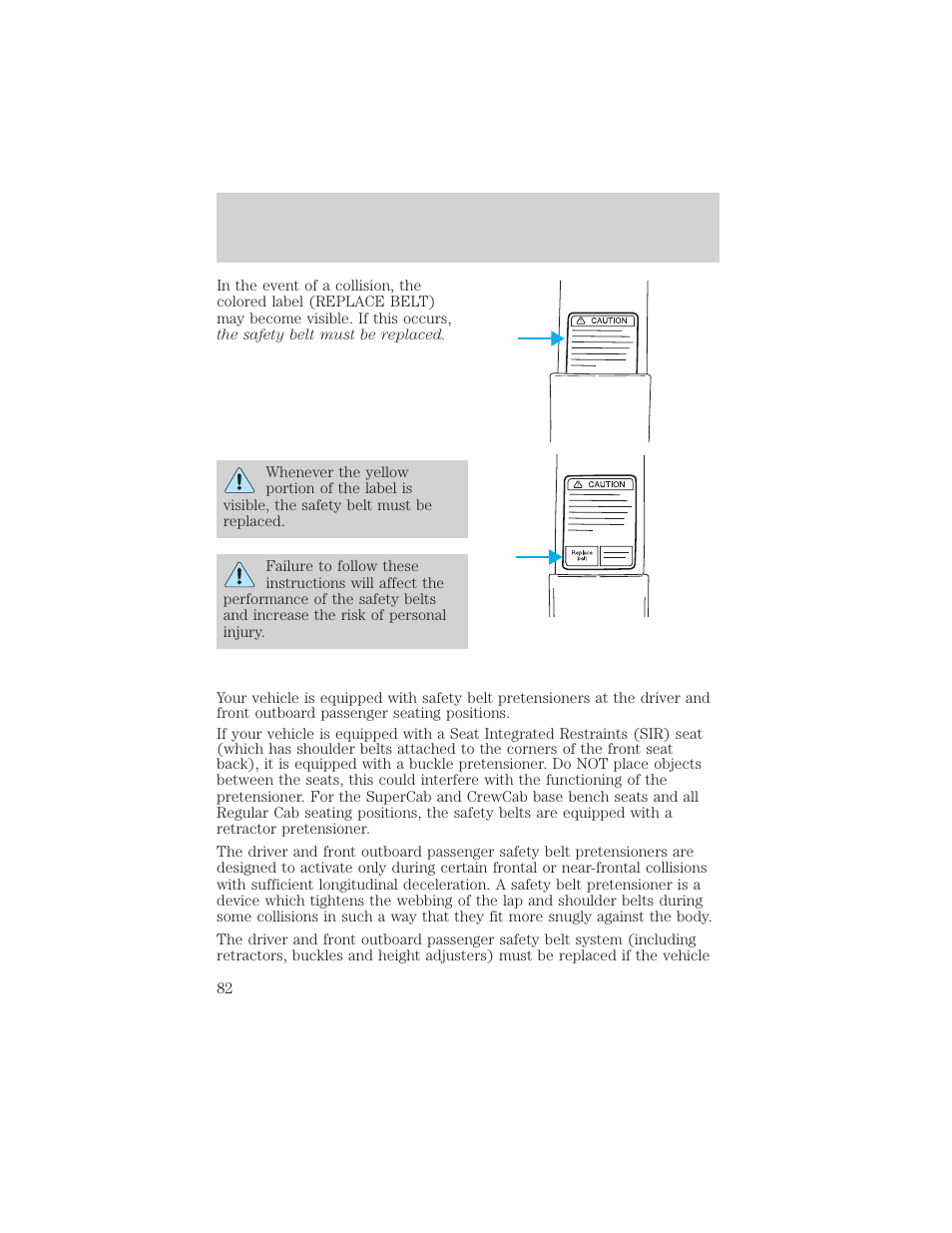 Seating and safety restraints | FORD 2003 F-550 v.3 User Manual | Page 82 / 280