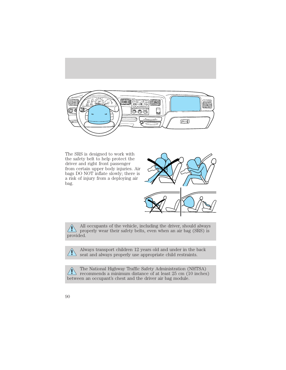 Seating and safety restraints, Dolby b nr, A/c max a/c off | FORD 2003 F-550 v.3 User Manual | Page 90 / 280