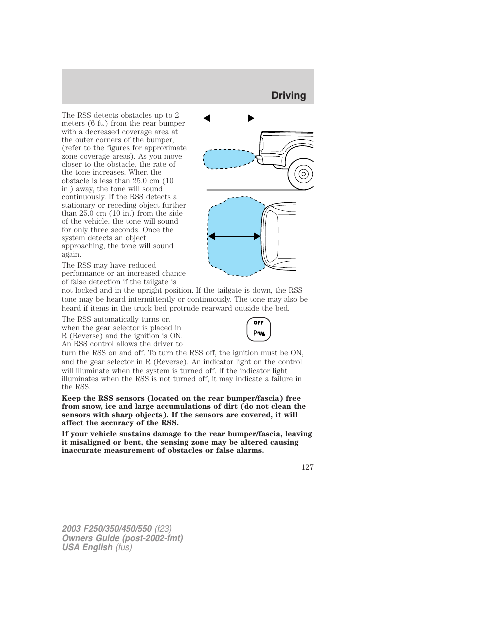 Driving | FORD 2003 F-550 v.4 User Manual | Page 127 / 280