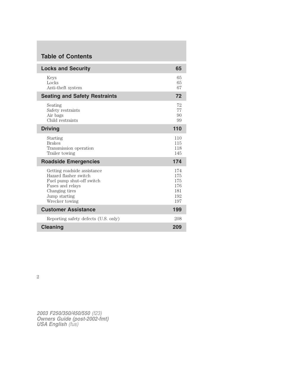 FORD 2003 F-550 v.4 User Manual | Page 2 / 280