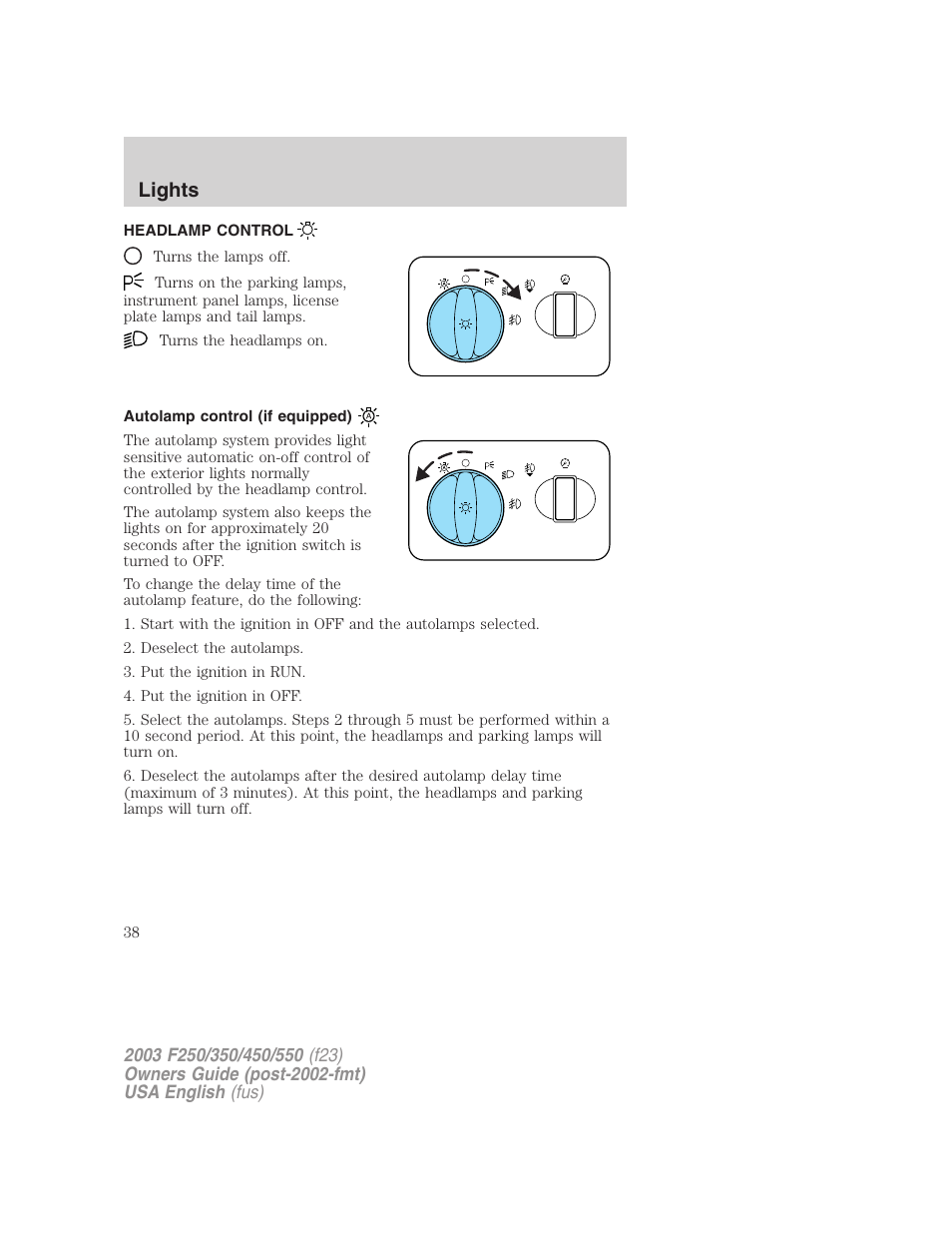Lights | FORD 2003 F-550 v.4 User Manual | Page 38 / 280