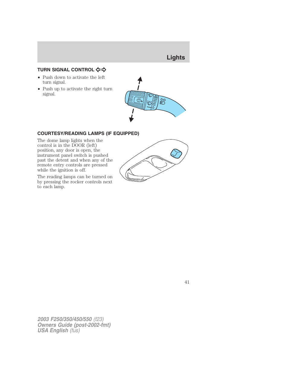 Lights | FORD 2003 F-550 v.4 User Manual | Page 41 / 280