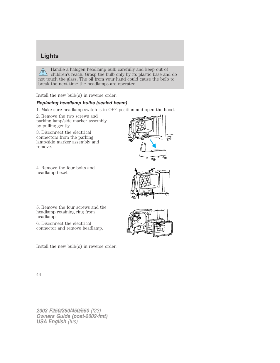 Lights | FORD 2003 F-550 v.4 User Manual | Page 44 / 280