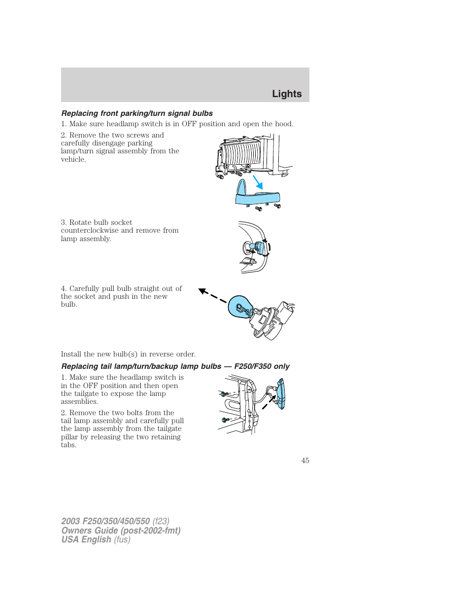 Lights | FORD 2003 F-550 v.4 User Manual | Page 45 / 280