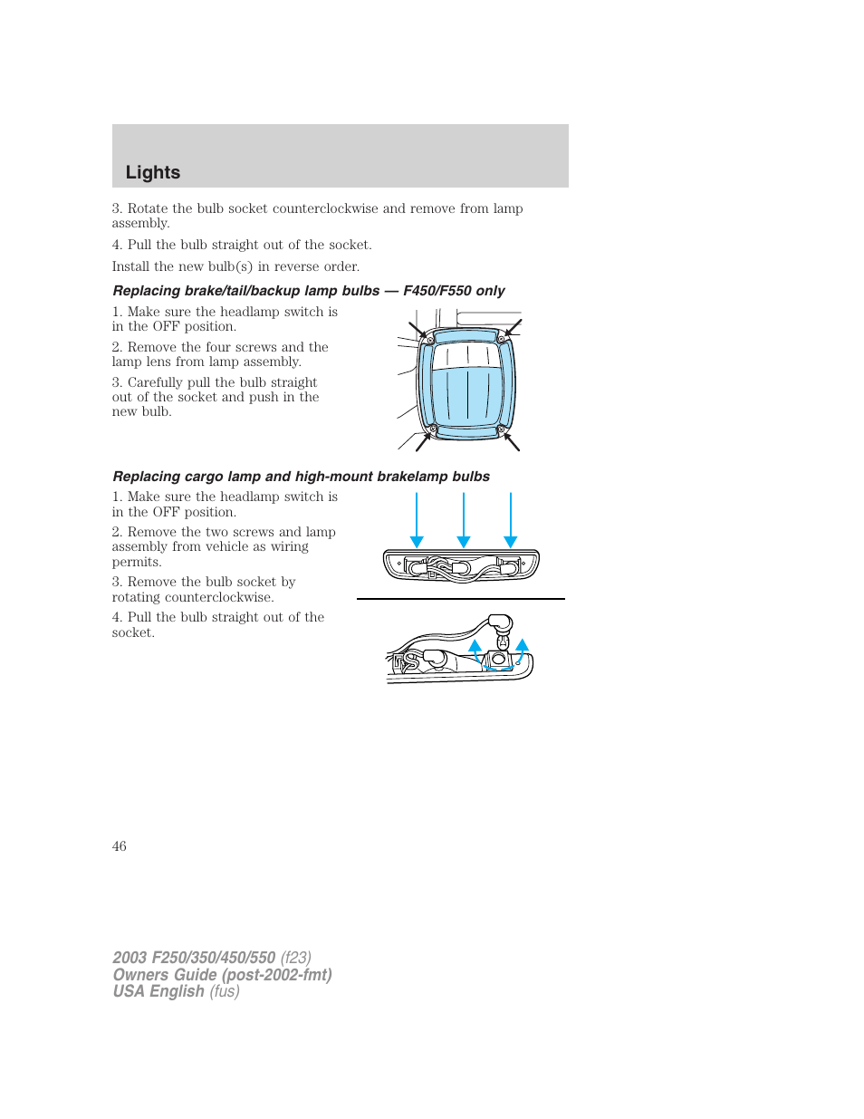 Lights | FORD 2003 F-550 v.4 User Manual | Page 46 / 280