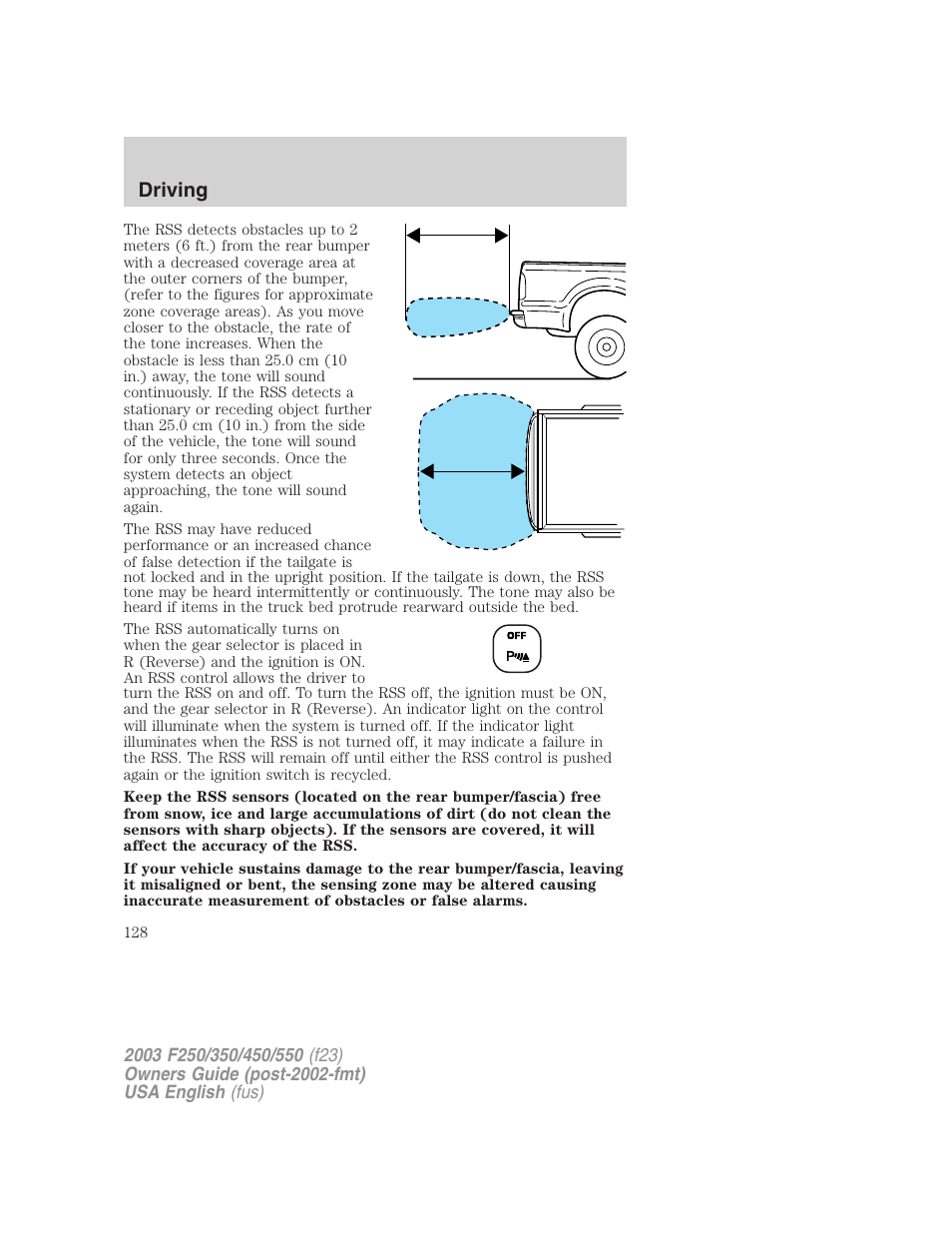 Driving | FORD 2003 F-550 v.5 User Manual | Page 128 / 280