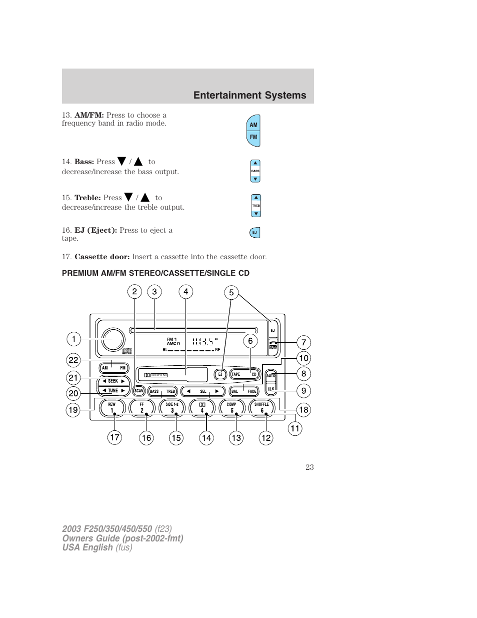 Entertainment systems | FORD 2003 F-550 v.5 User Manual | Page 23 / 280