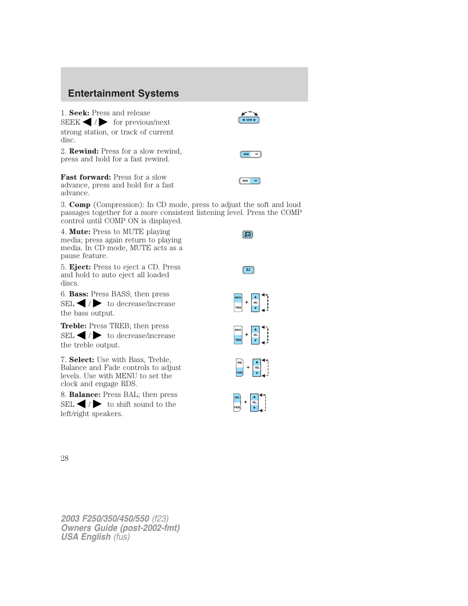 Entertainment systems | FORD 2003 F-550 v.5 User Manual | Page 28 / 280