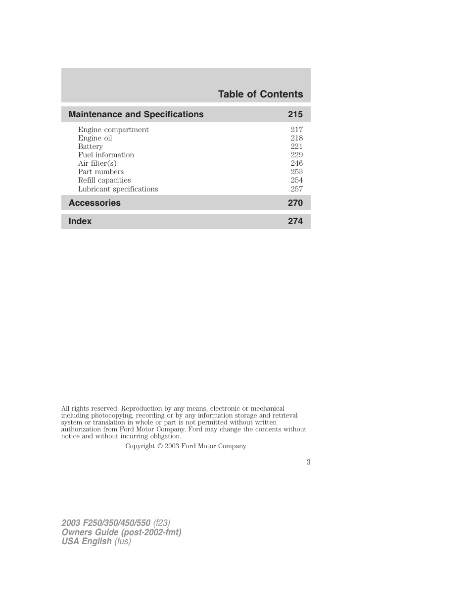 FORD 2003 F-550 v.5 User Manual | Page 3 / 280