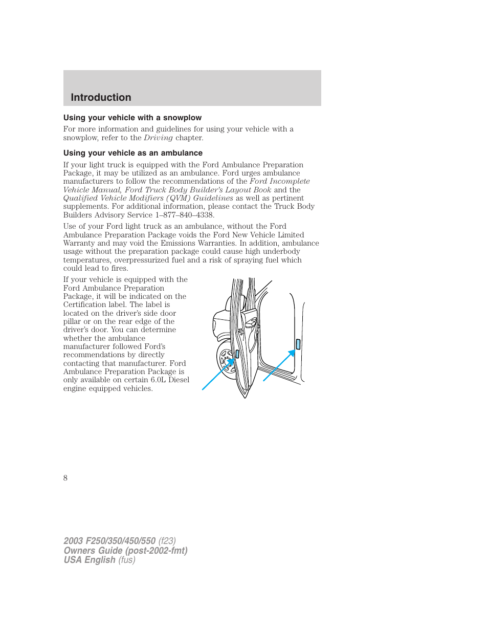 Introduction | FORD 2003 F-550 v.5 User Manual | Page 8 / 280