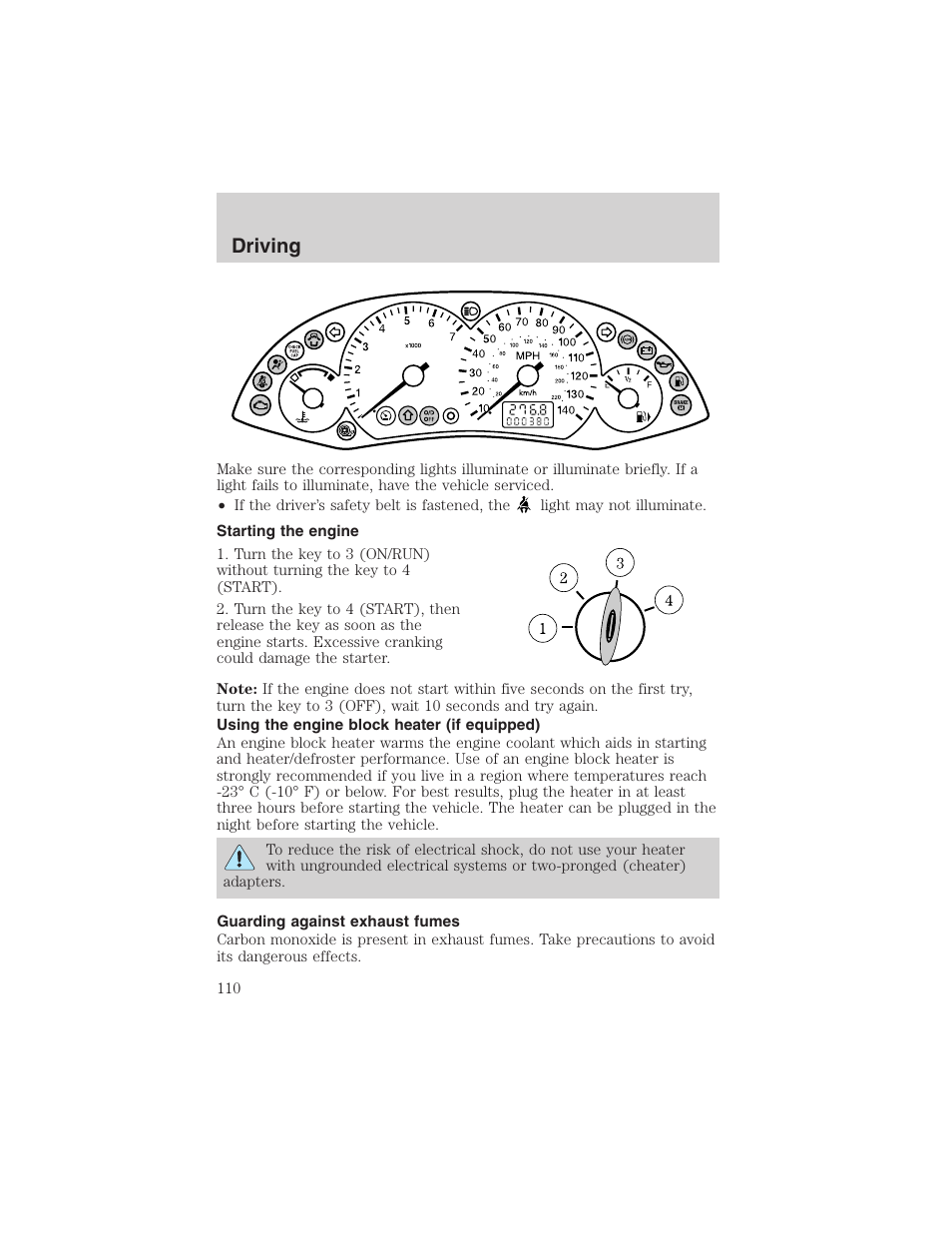 Driving | FORD 2003 Focus User Manual | Page 110 / 216