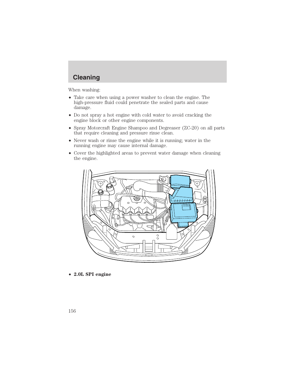 Cleaning | FORD 2003 Focus User Manual | Page 156 / 216