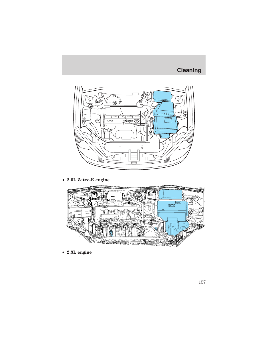 Cleaning | FORD 2003 Focus User Manual | Page 157 / 216