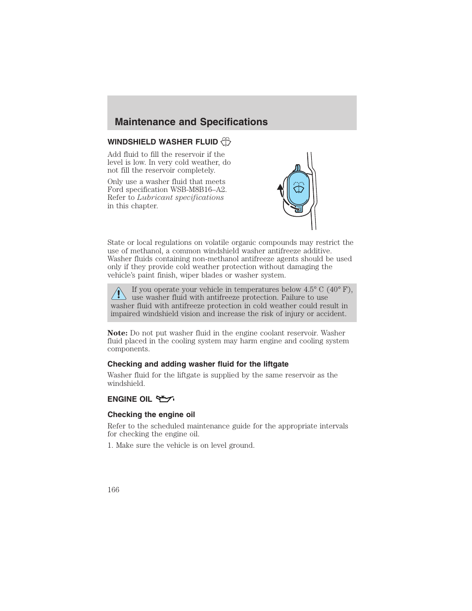 Maintenance and specifications | FORD 2003 Focus User Manual | Page 166 / 216