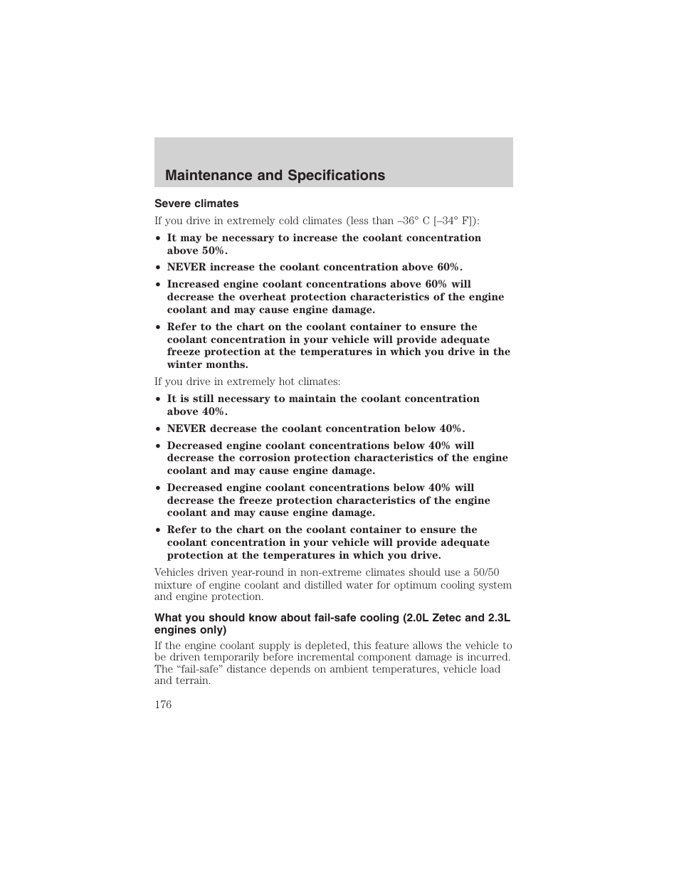 Maintenance and specifications | FORD 2003 Focus User Manual | Page 176 / 216