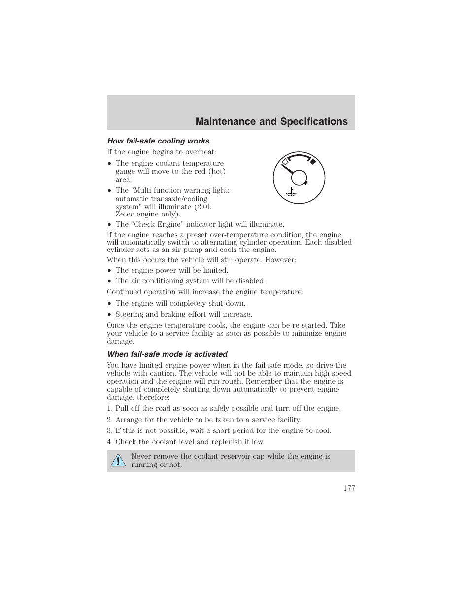 Maintenance and specifications | FORD 2003 Focus User Manual | Page 177 / 216