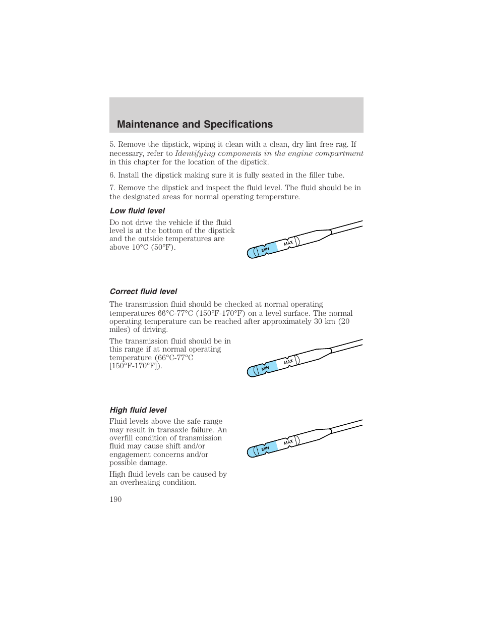 Maintenance and specifications | FORD 2003 Focus User Manual | Page 190 / 216