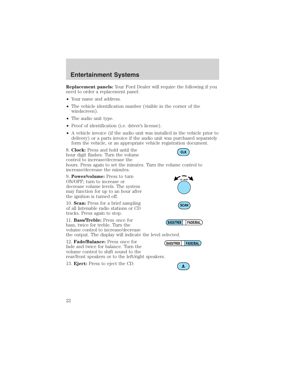 Entertainment systems | FORD 2003 Focus User Manual | Page 22 / 216